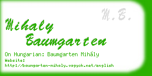 mihaly baumgarten business card